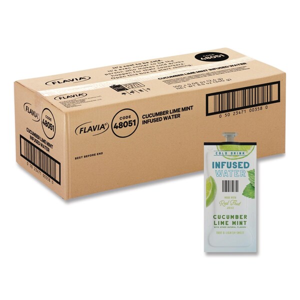 Flavia Cucumber Lime Mint Infused Water Freshpack, Cucumber Lime Mint, 0.08 Pouch, 100PK 48051 - main